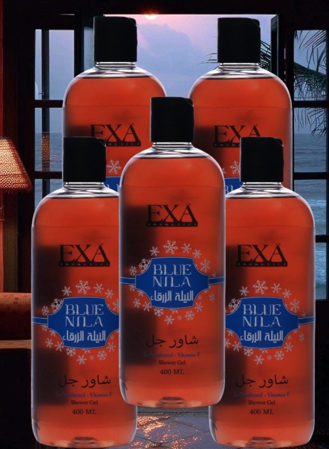 EXA Cosmetics 5 Pieces Shower Gel Blue Indigo 400ML - Image 1